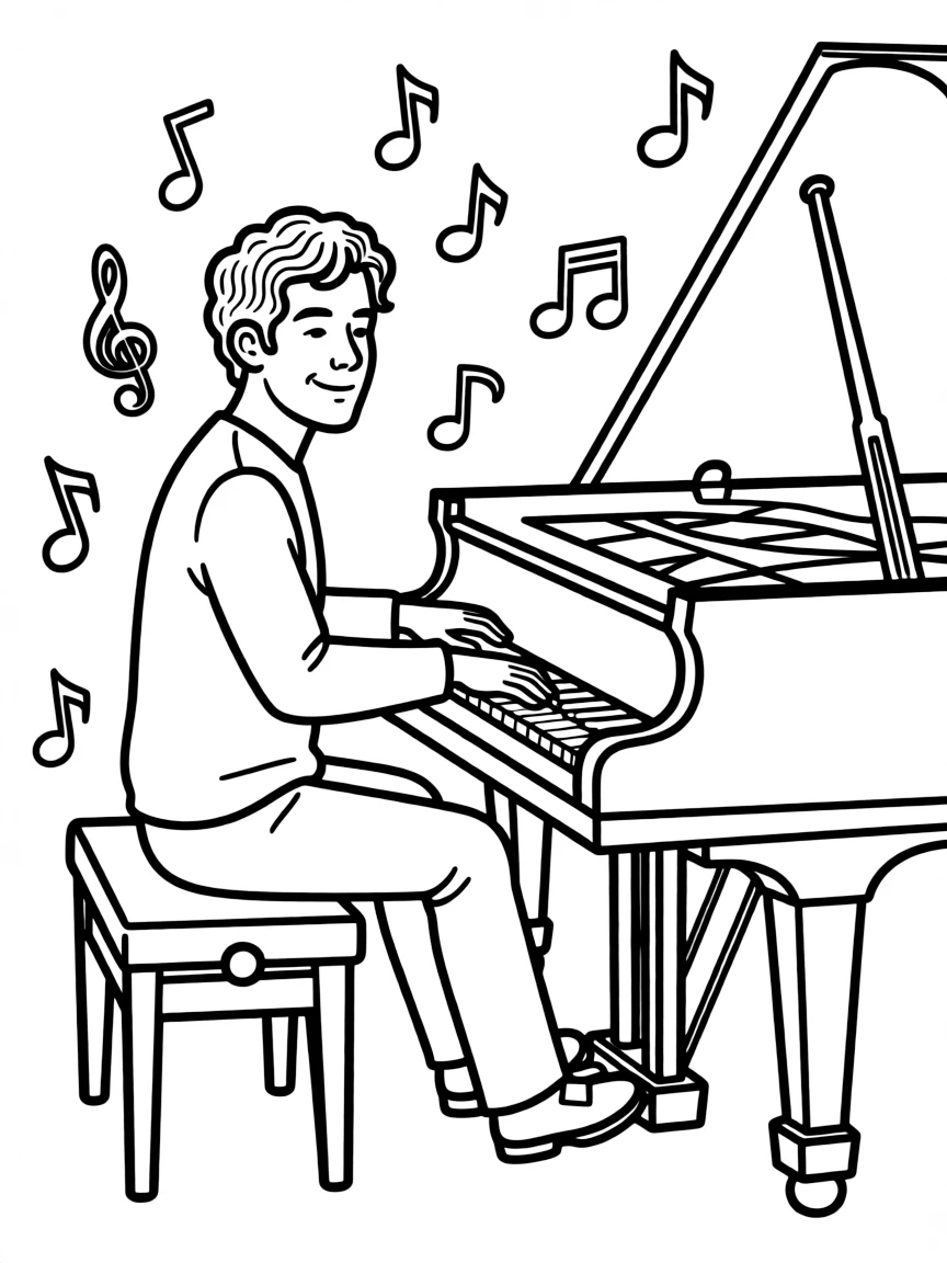 Chris Martin playing piano.