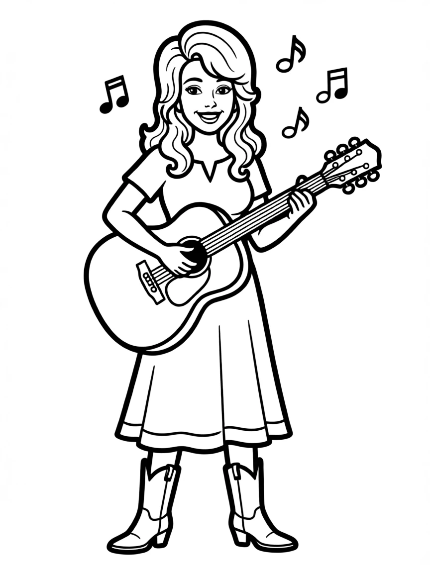 Dolly Parton with a guitar.