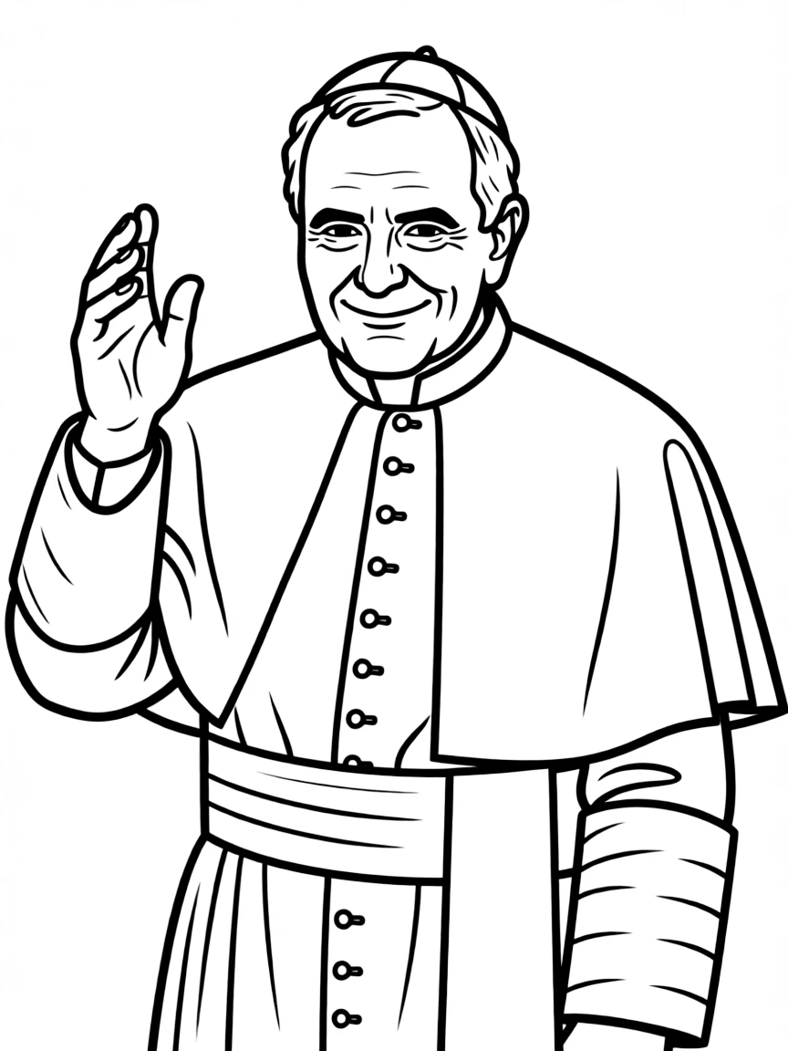 Pope John Paul II smiling.