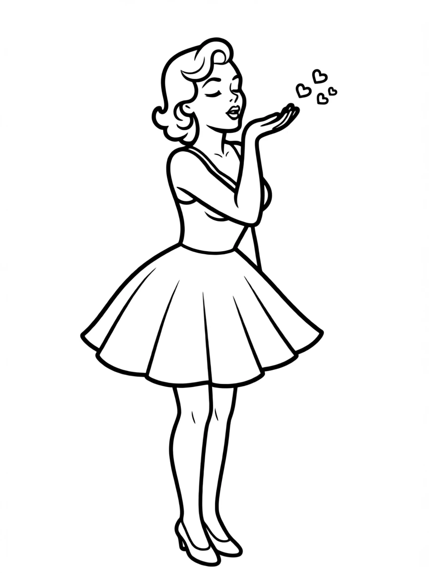 Marilyn Monroe blowing a kiss.