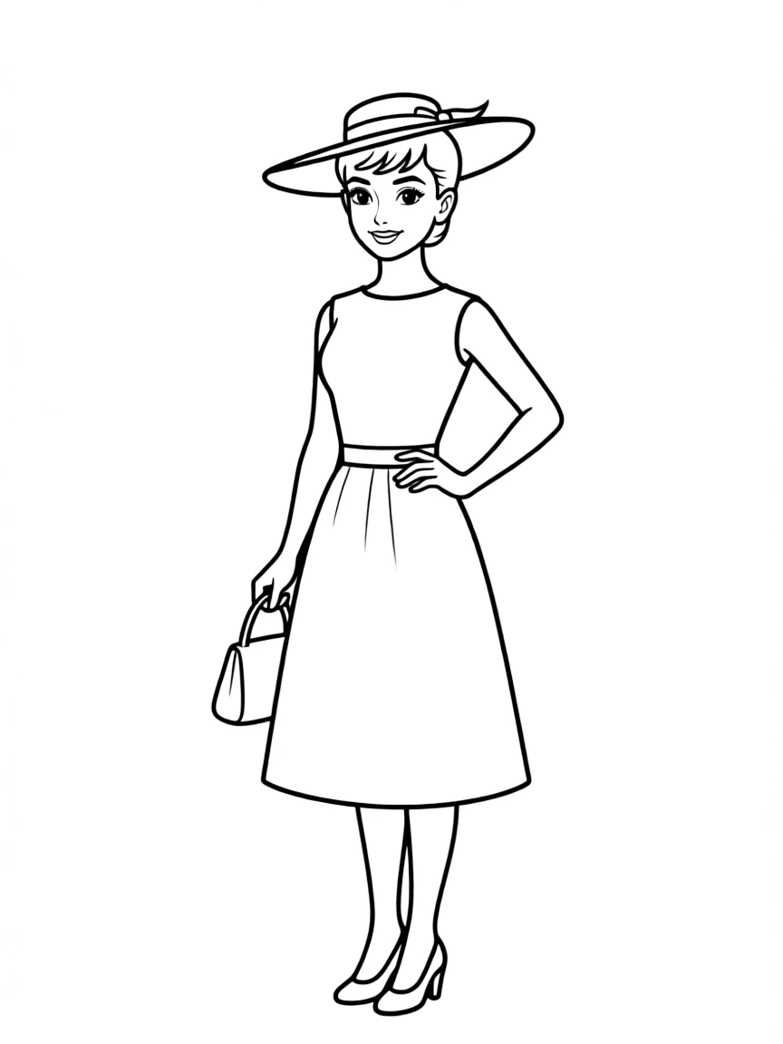 Audrey Hepburn with a elegant hat.
