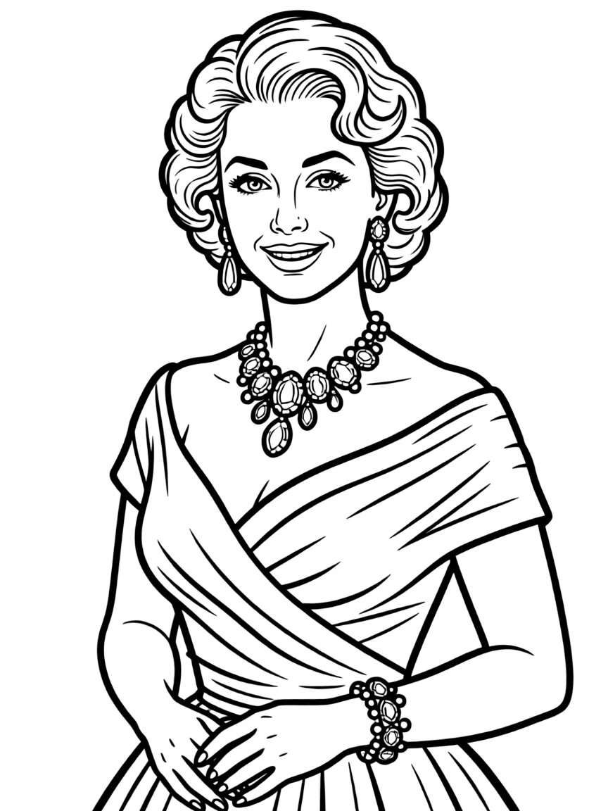 Elizabeth Taylor with sparkling jewelry.