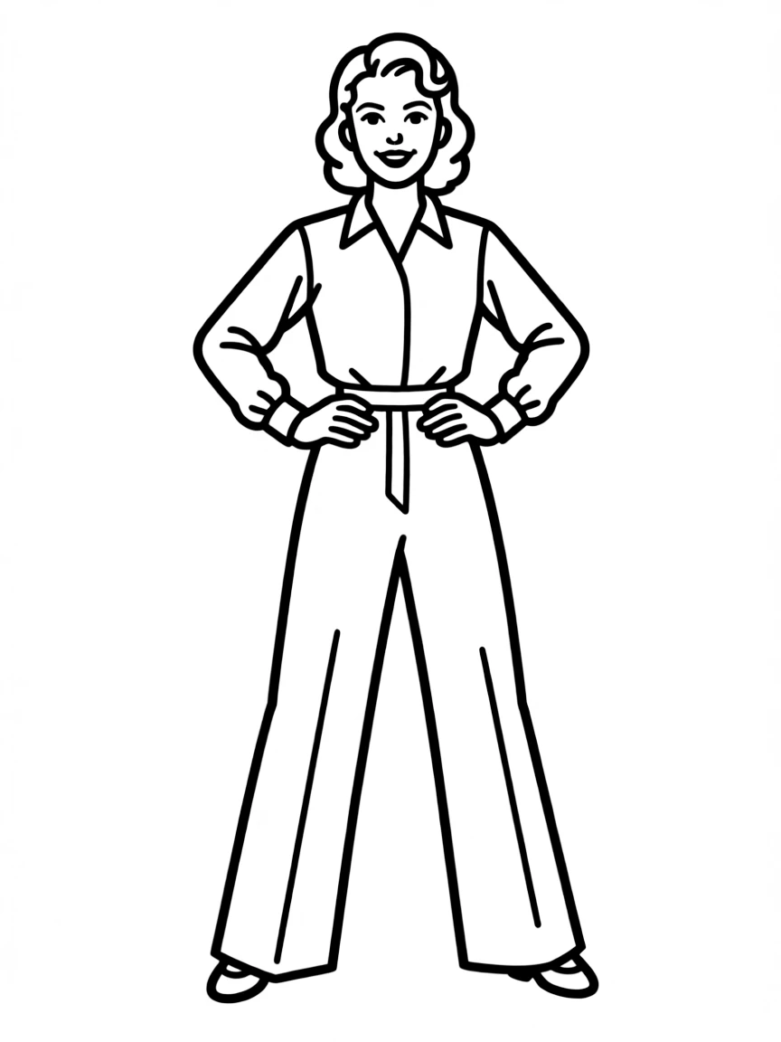 Katharine Hepburn with a confident pose.