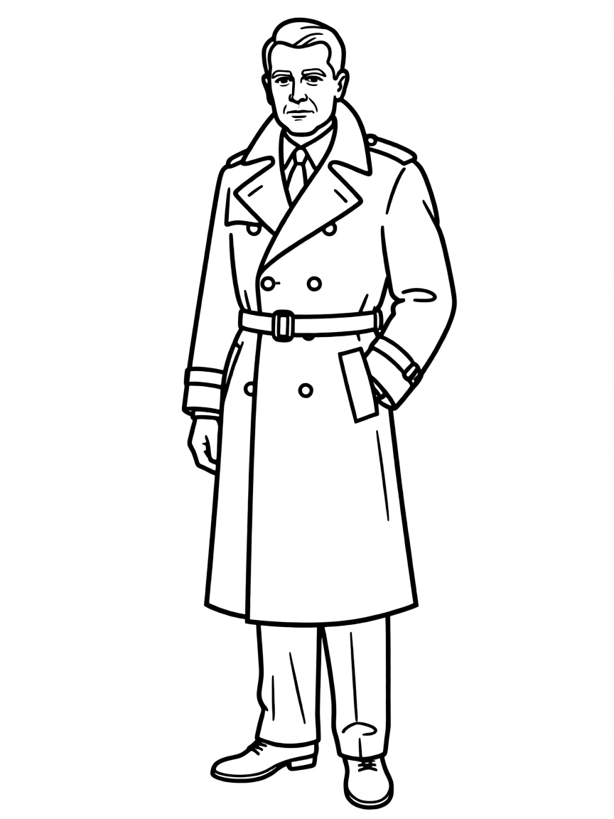 Humphrey Bogart in a trench coat.