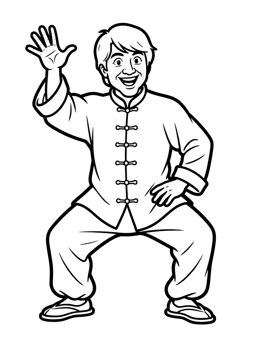 Jackie Chan doing a funny pose.