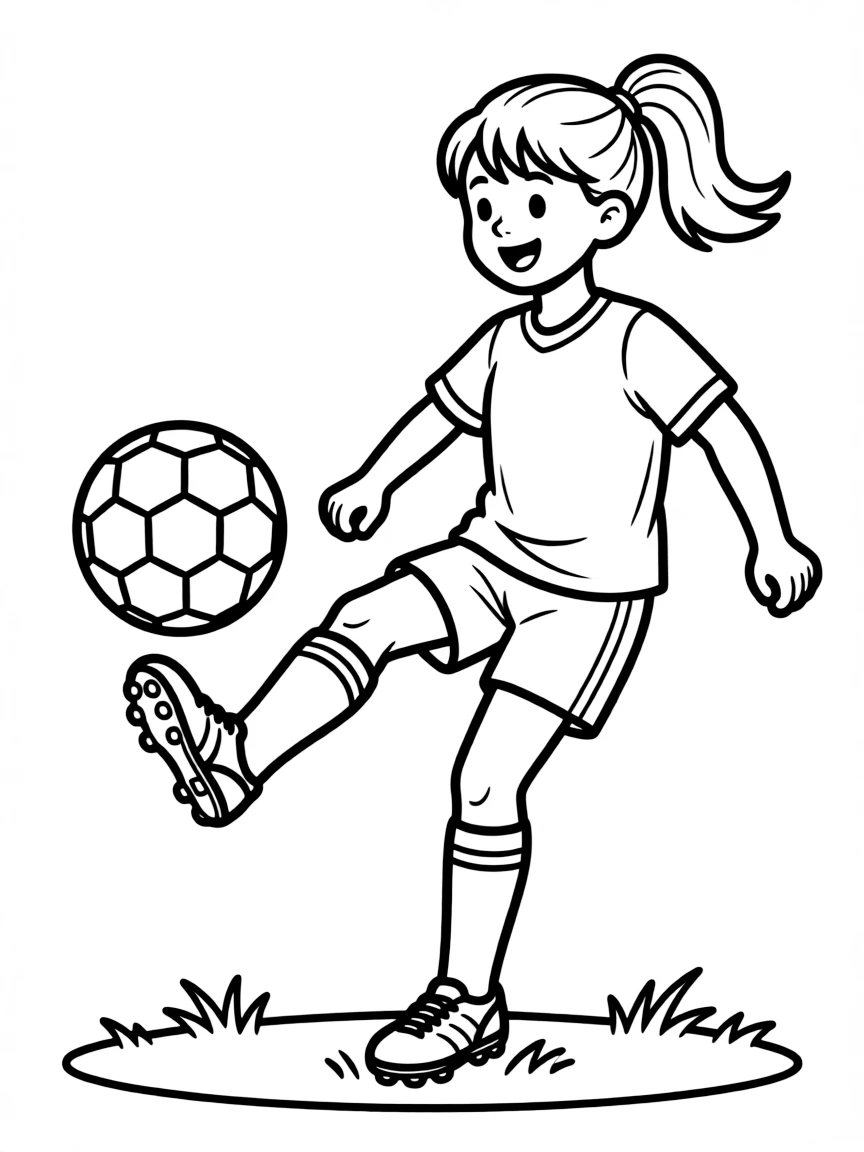 Alex Morgan kicking a soccer ball.