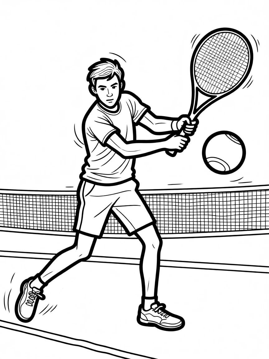 Rafael Nadal hitting a forehand.