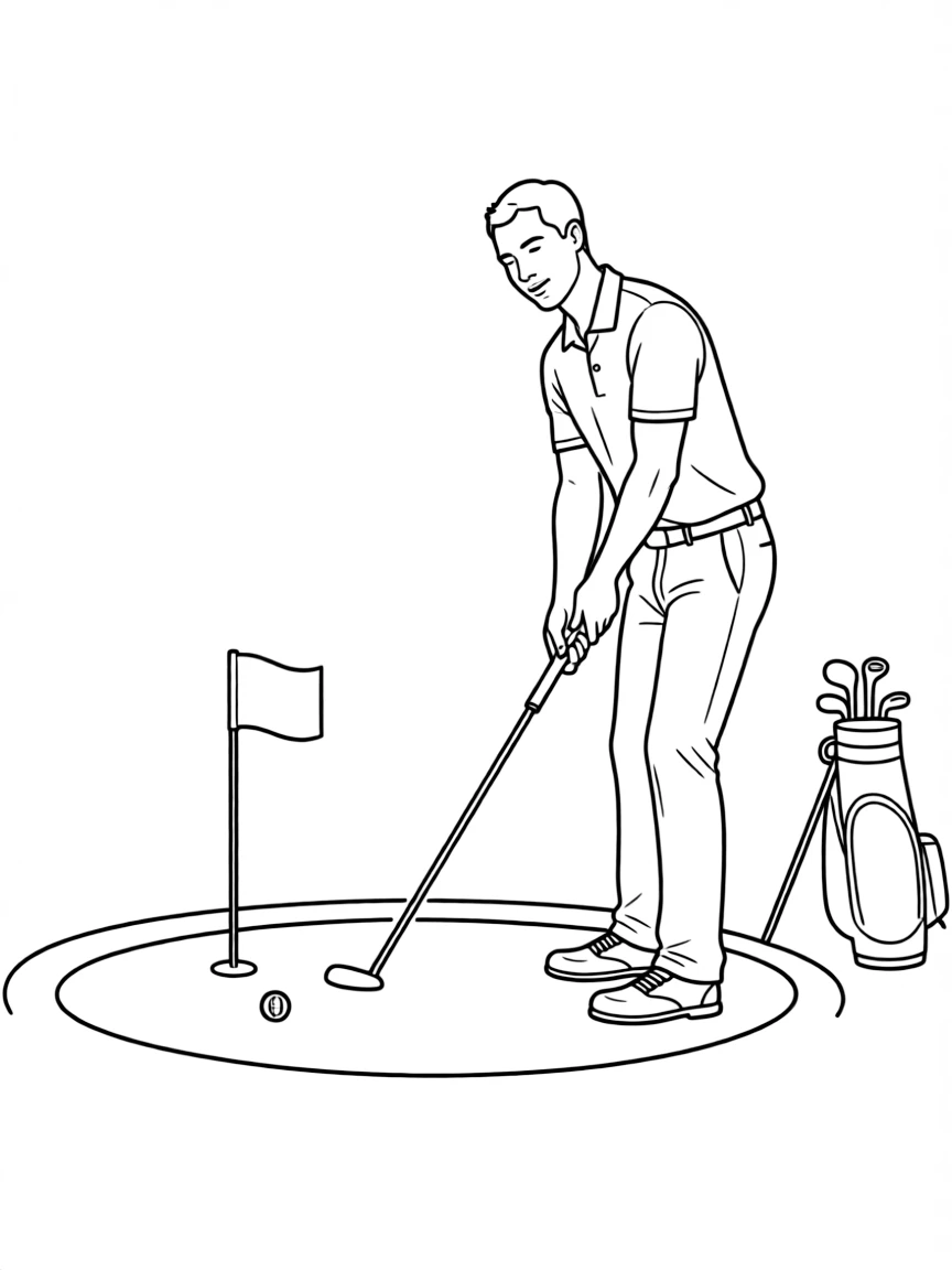 Tiger Woods putting.