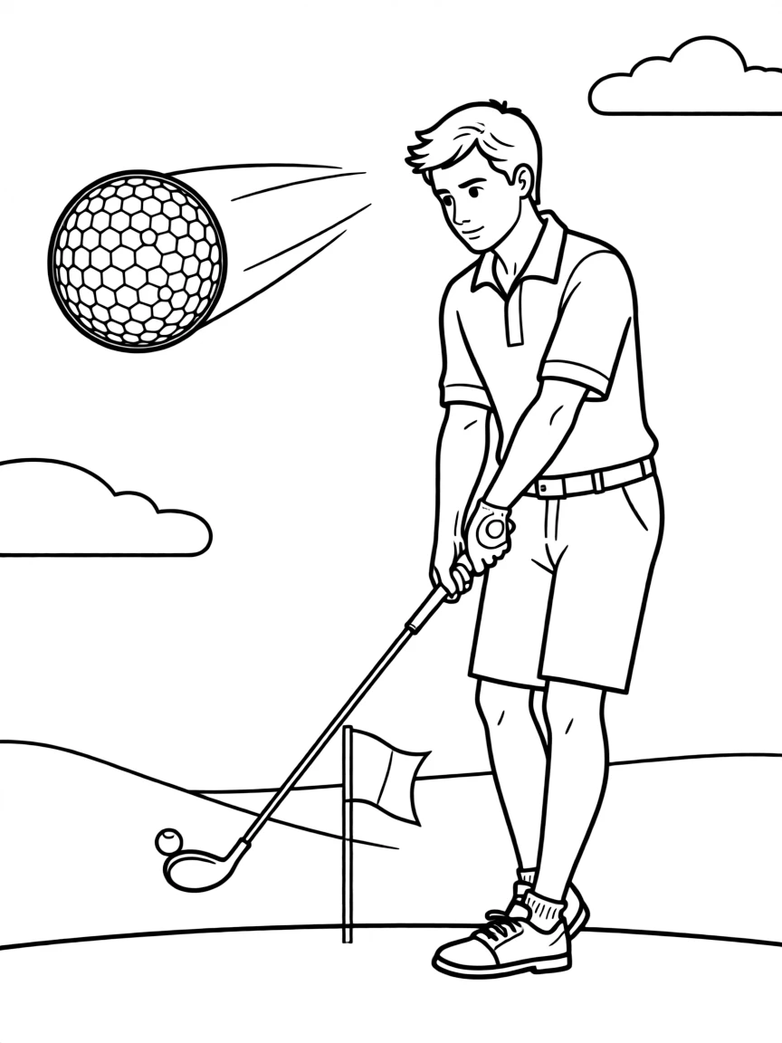 Dustin Johnson hitting a long drive.