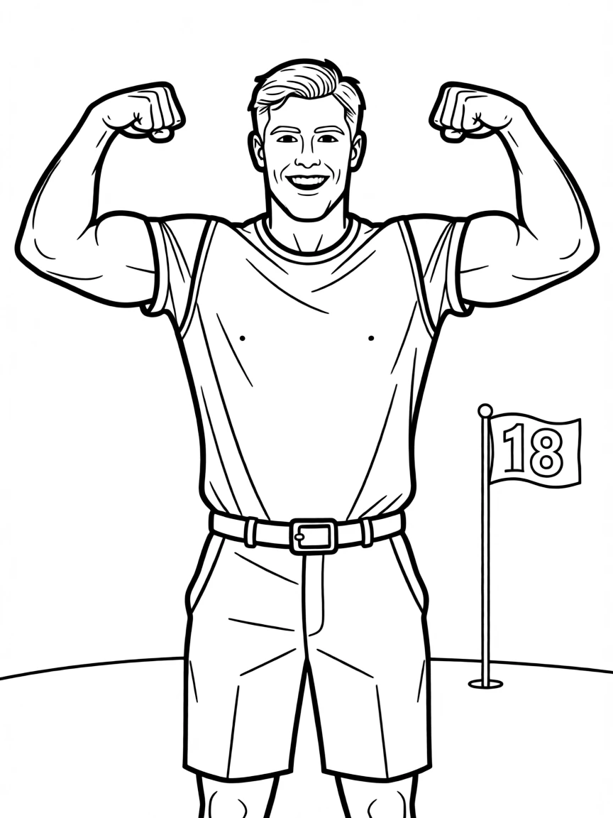 Brooks Koepka flexing.