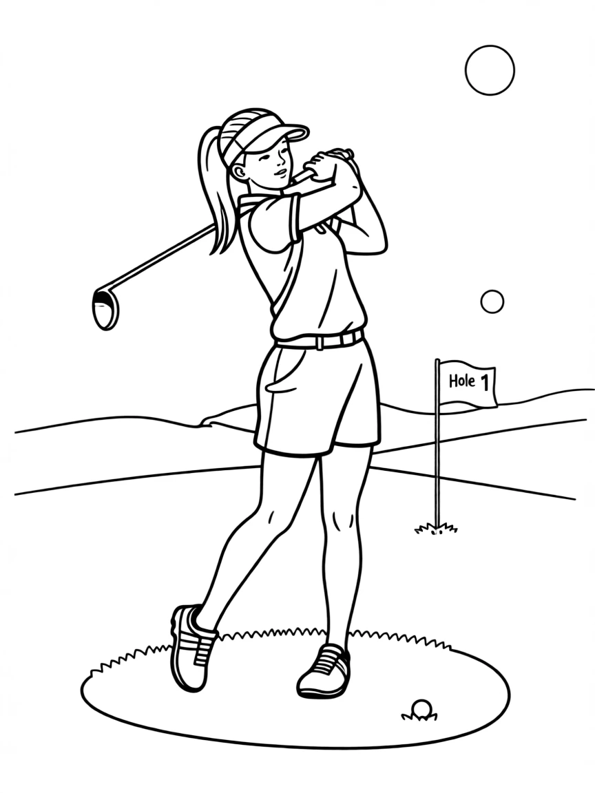Nelly Korda swinging.