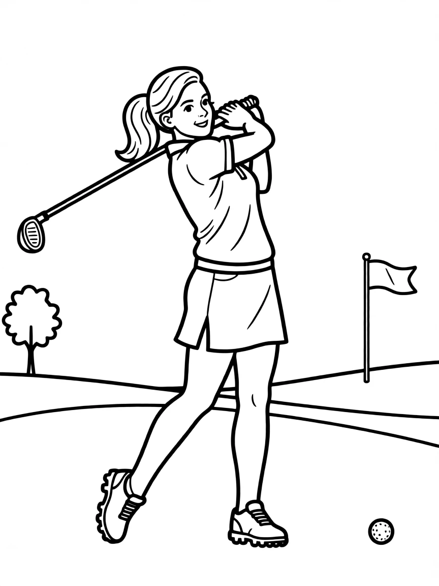 Annika Sörenstam swinging.