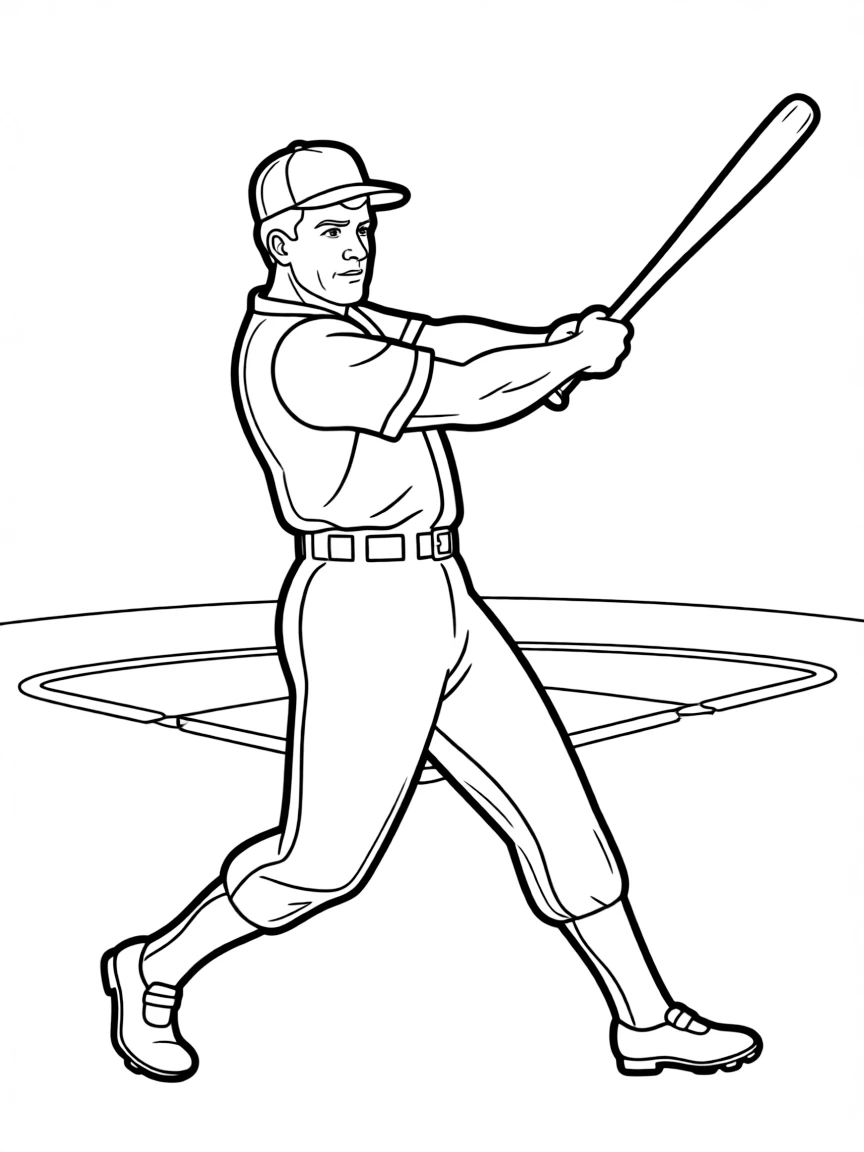 Mickey Mantle swinging a bat.