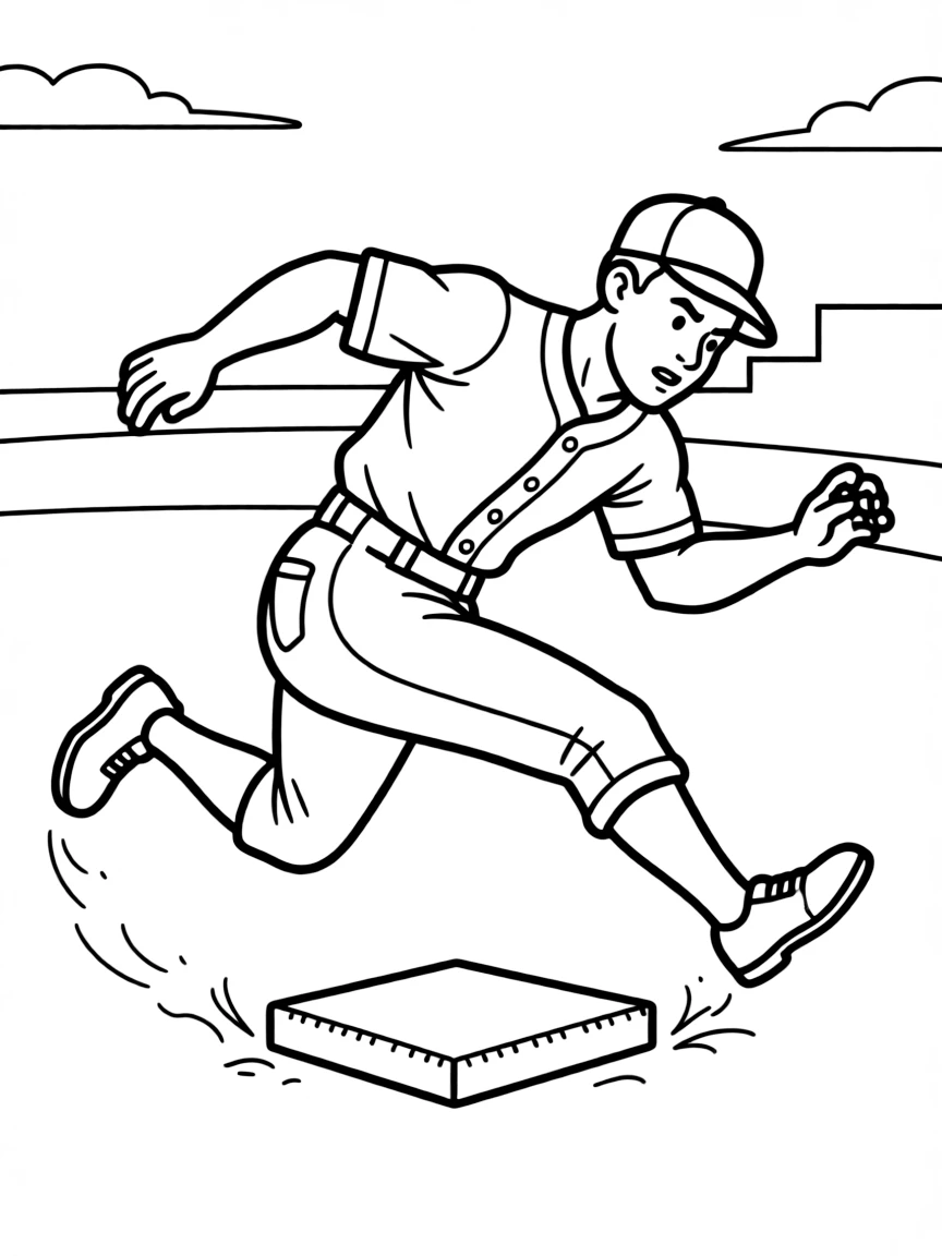 Jackie Robinson sliding.