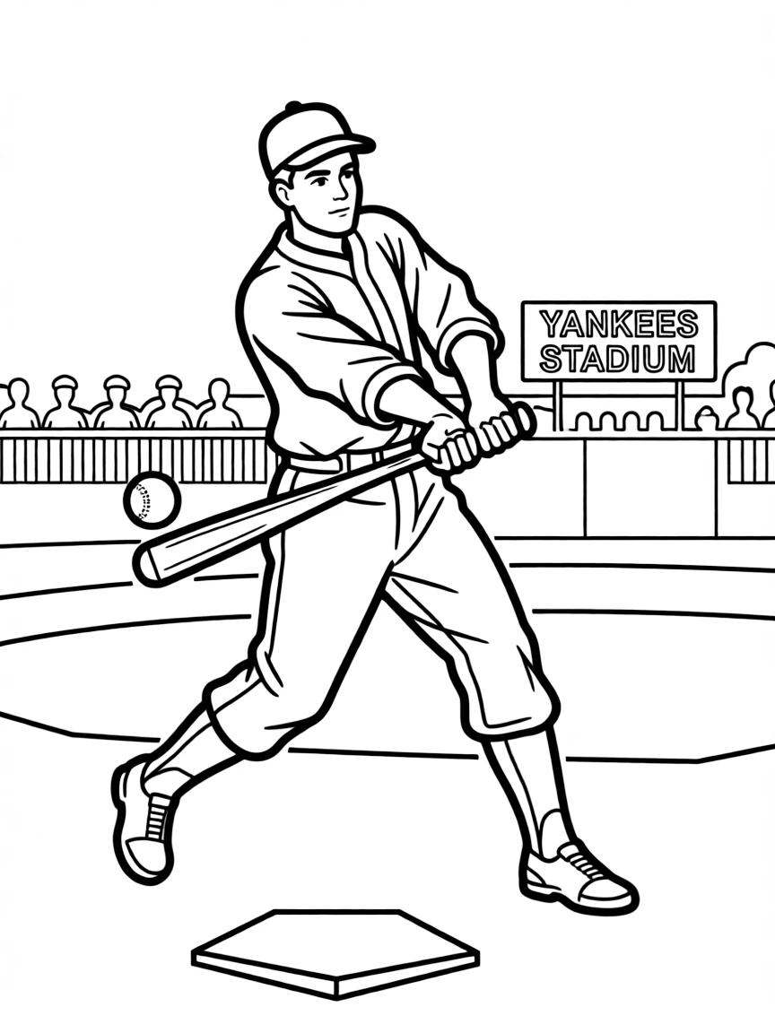 Babe Ruth hitting.