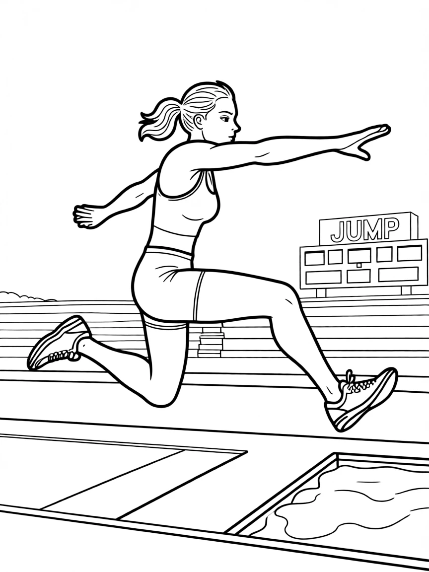 Jackie Joyner-Kersee jumping.