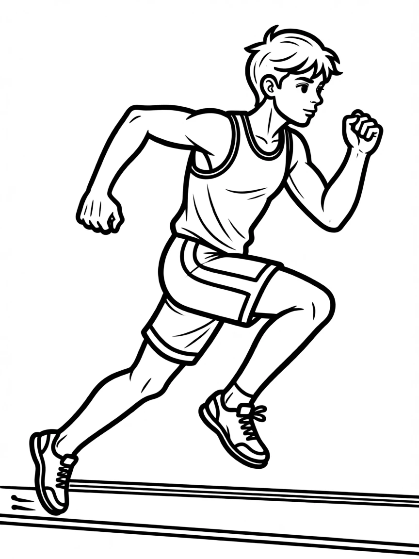 Carl Lewis sprinting.