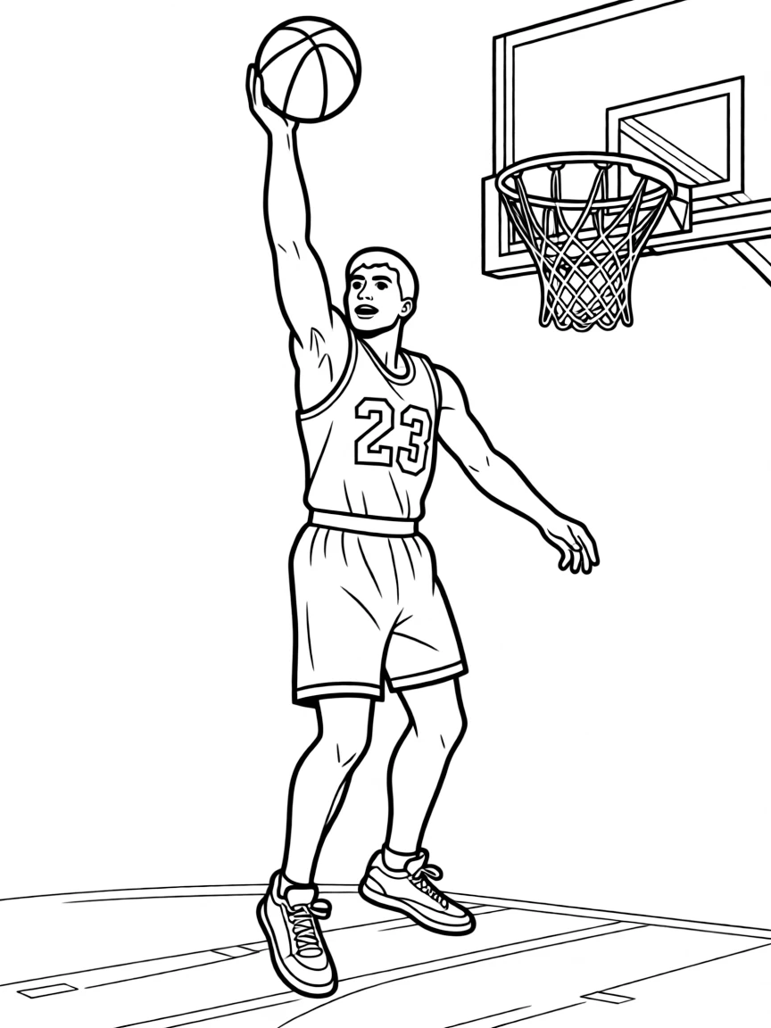 Michael Jordan making a layup.