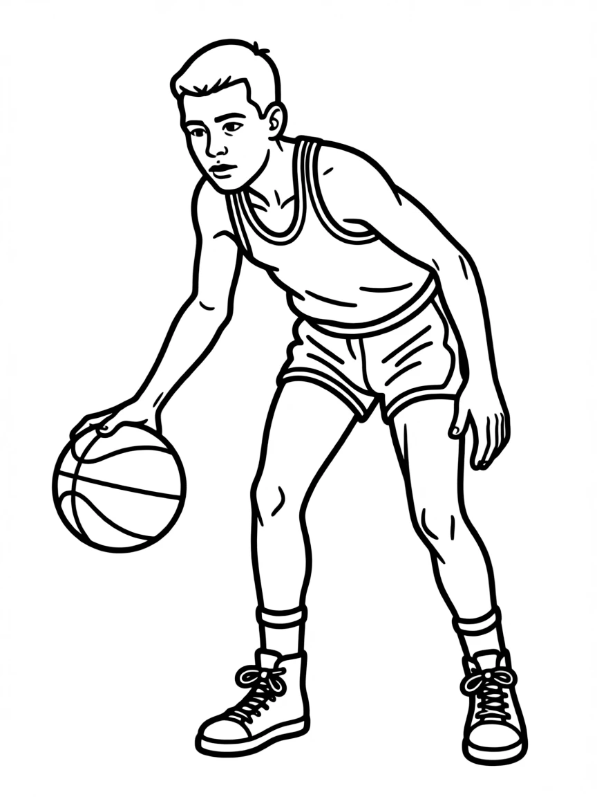 Oscar Robertson dribbling.