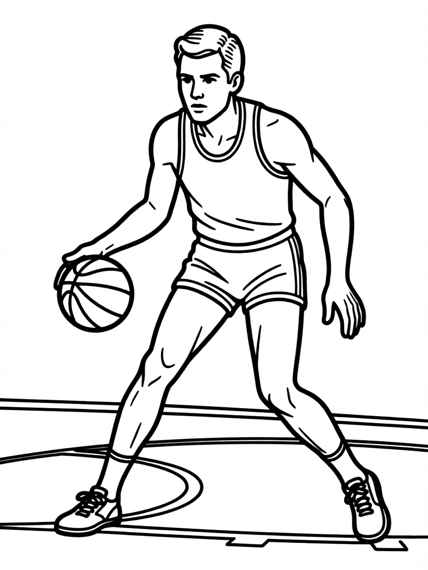 Jerry West dribbling.