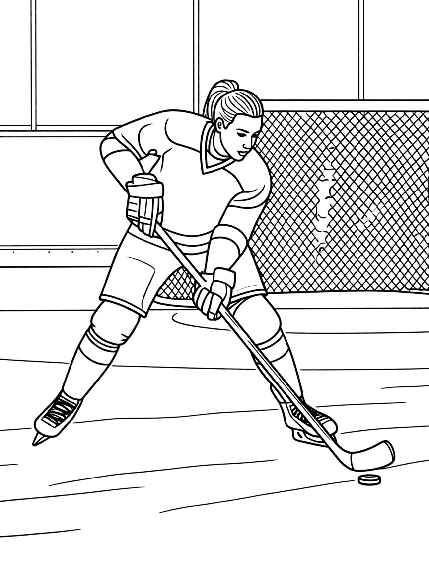 Hayley Wickenheiser playing hockey.