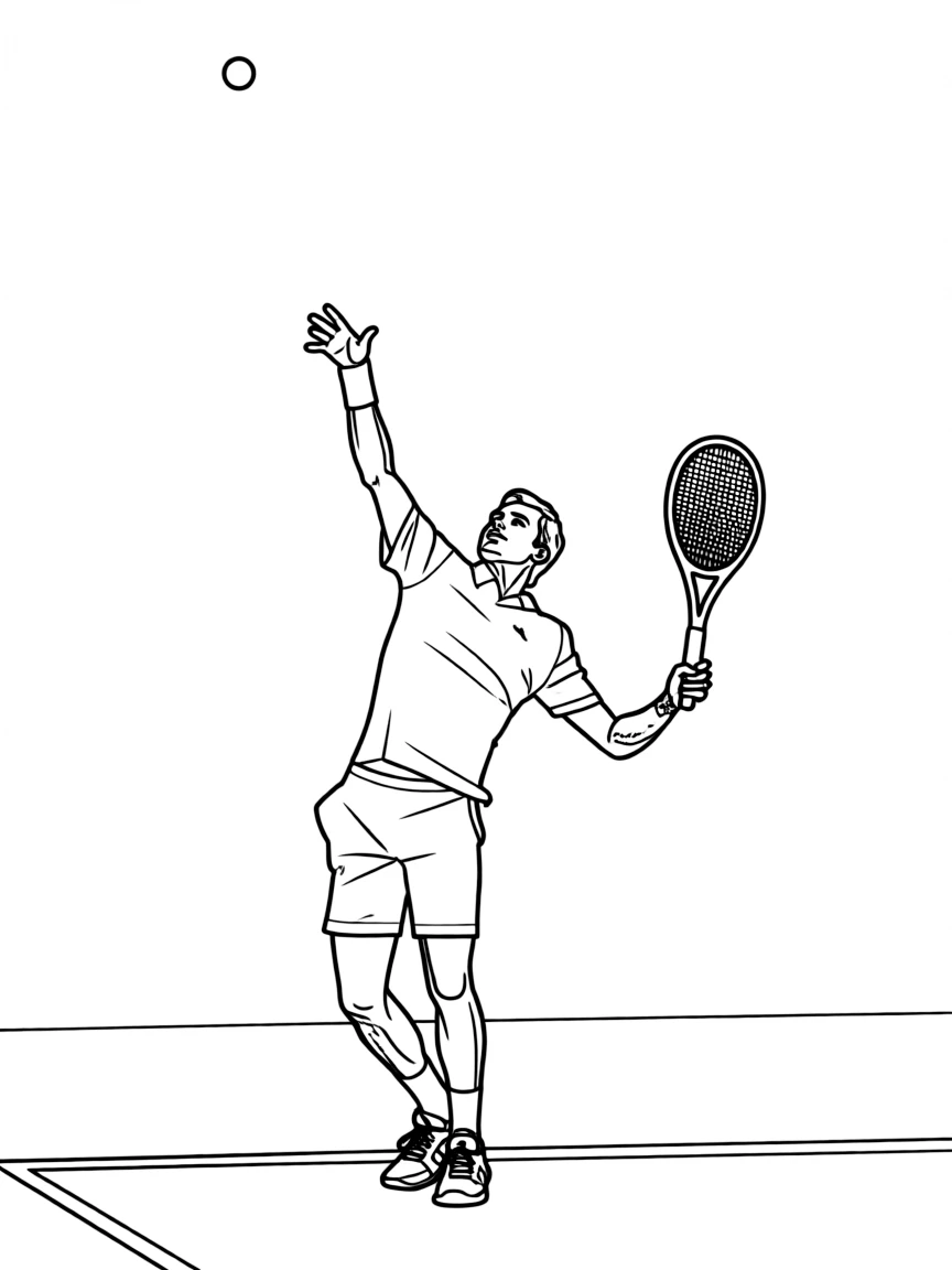 Roger Federer serving beautifully.