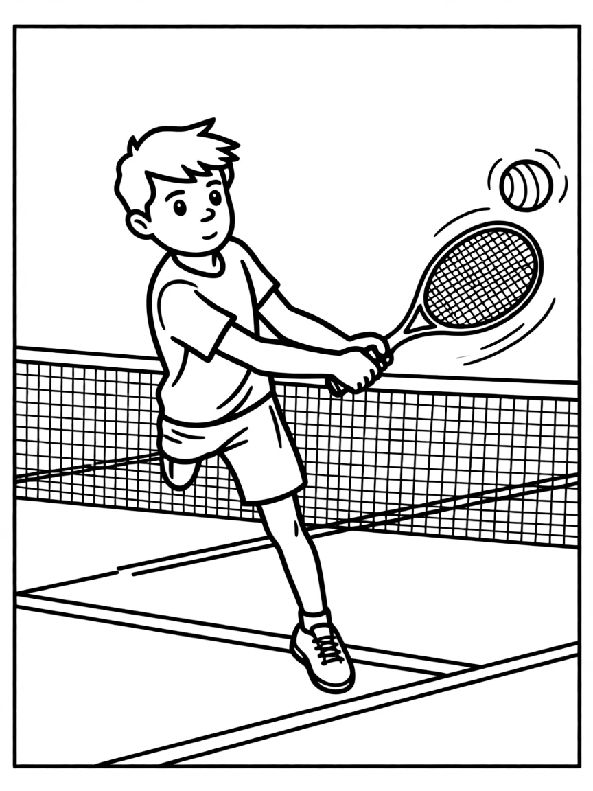 Rafael Nadal hitting a topspin forehand.