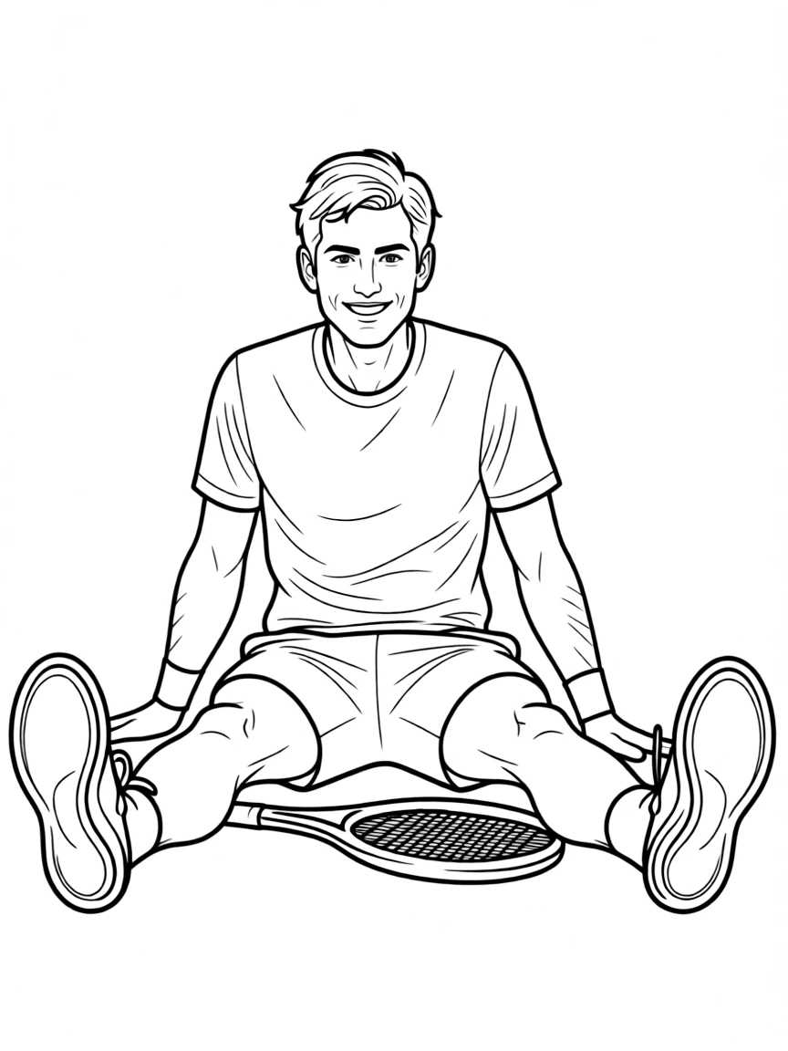 Novak Djokovic doing a split.