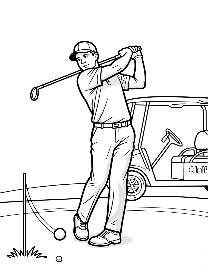Tiger Woods swinging.