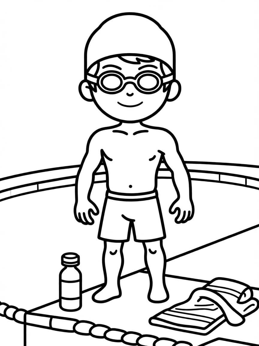 Michael Phelps with a swim cap and goggles.