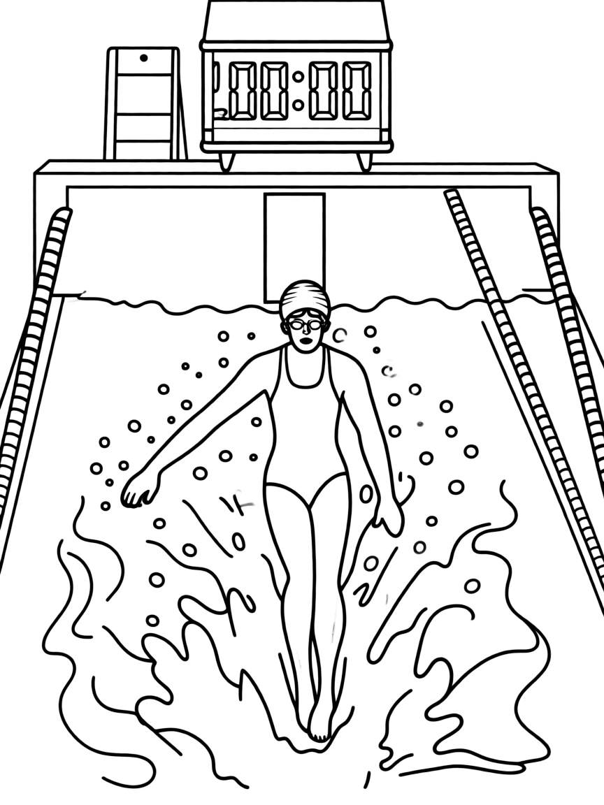 Katie Ledecky swimming fast.