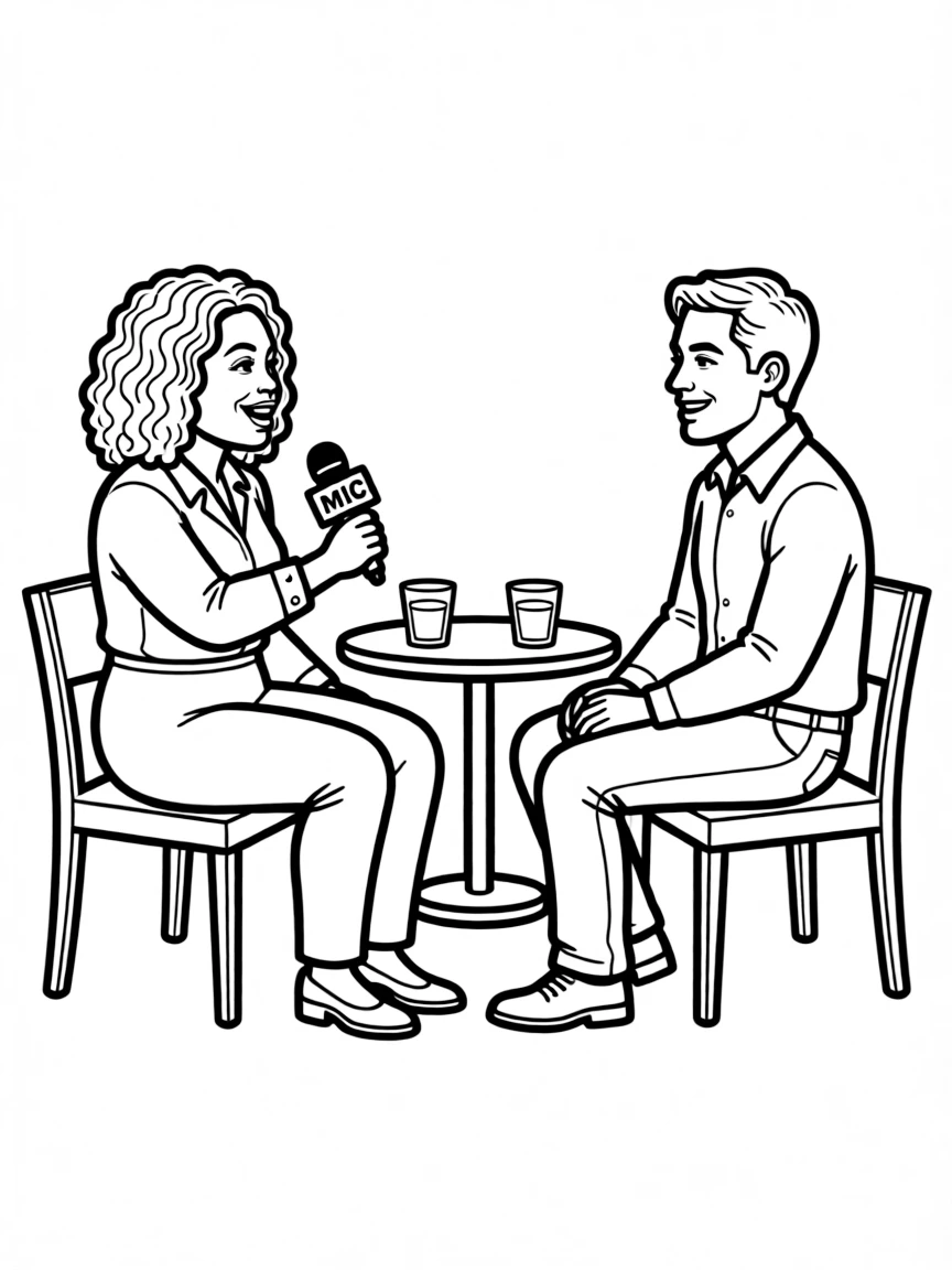 Oprah Winfrey interviewing someone with a microphone.