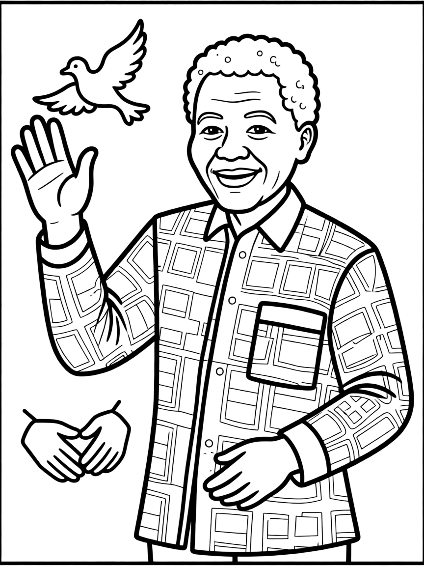 Nelson Mandela with a friendly face.