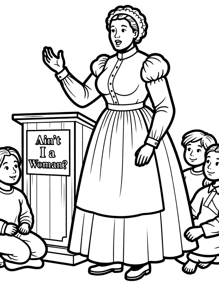 Sojourner Truth speaking with passion.