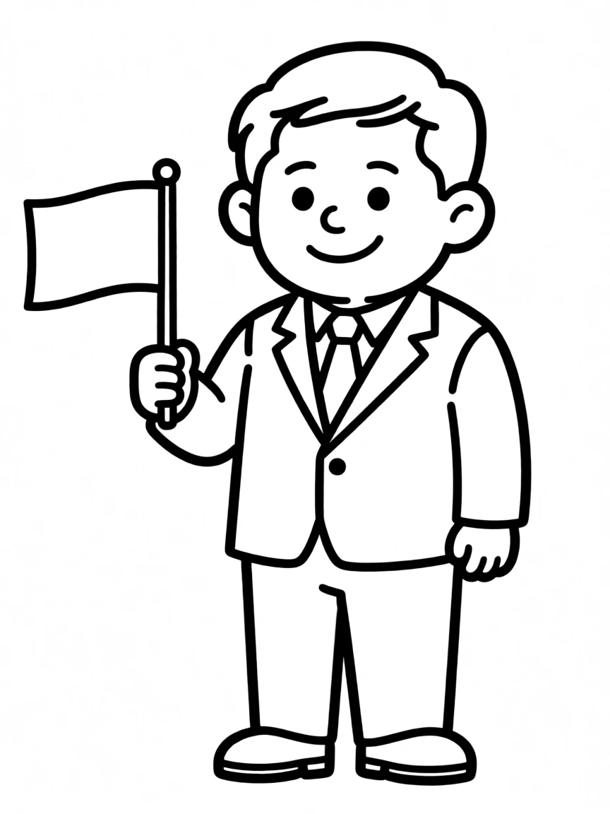 Xi Jinping with a simple flag.