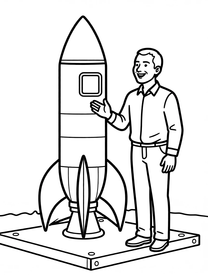 Jeff Bezos launching a small rocket.