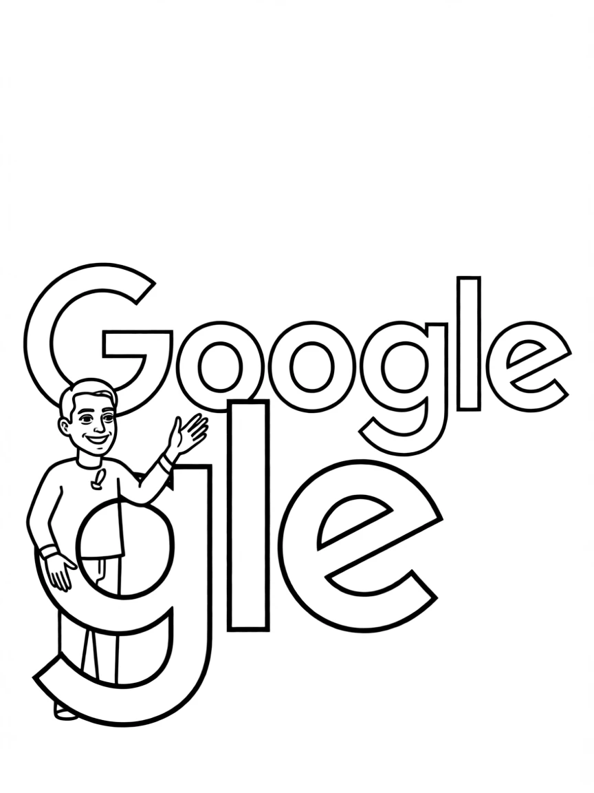 Sundar Pichai with a Google logo.
