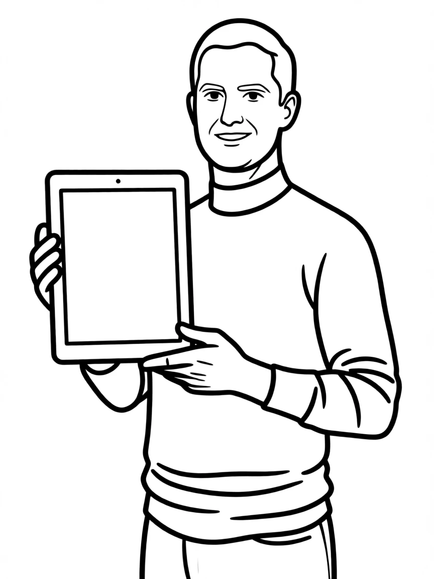 Tim Cook holding an iPad.