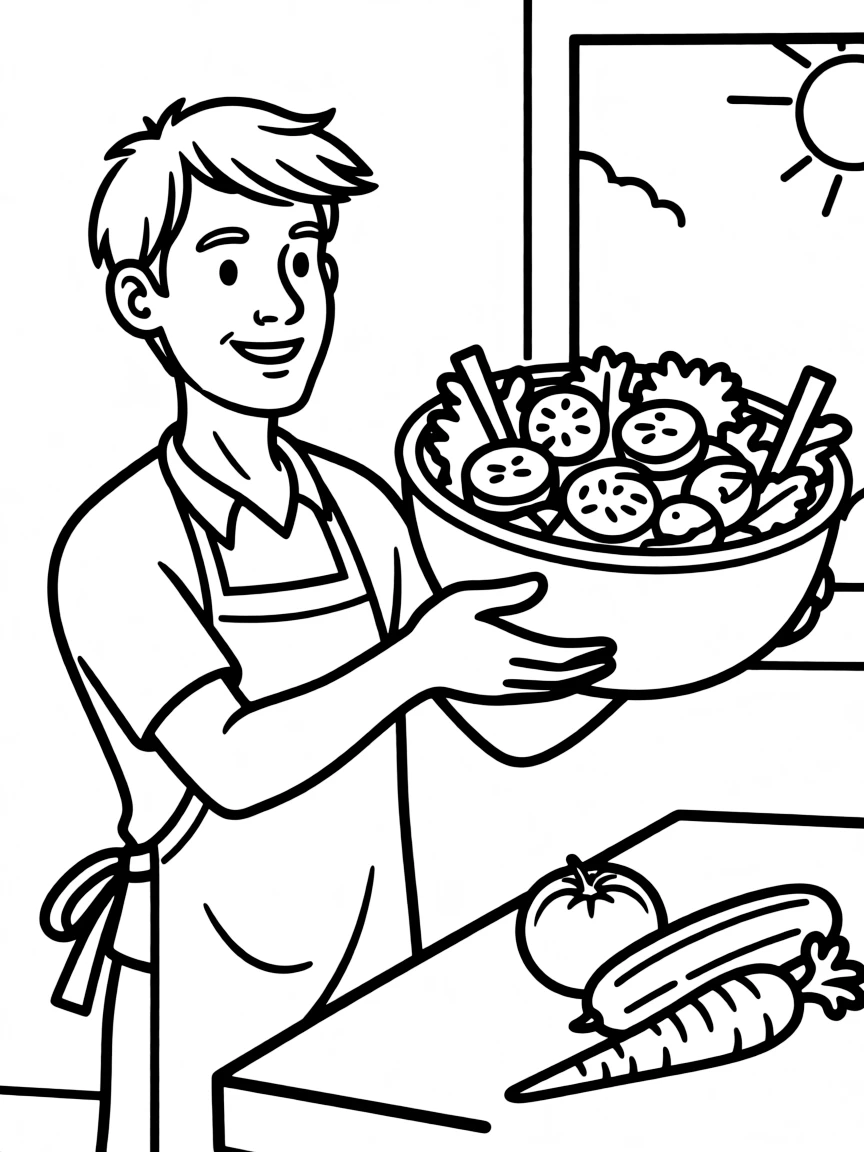 Jamie Oliver tossing salad.