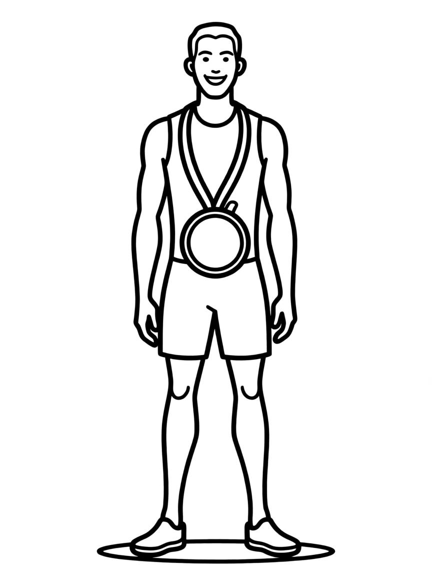 Usain Bolt with a gold medal.