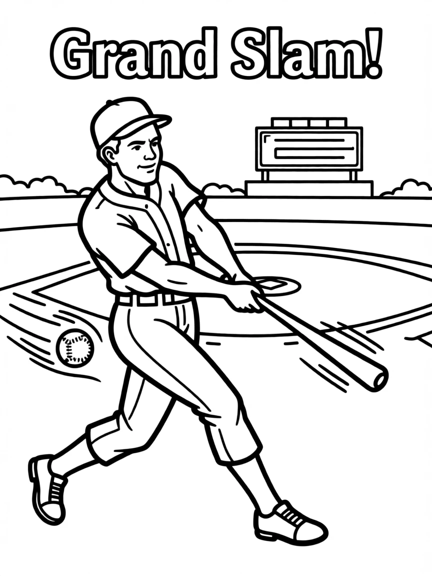 Babe Ruth hitting a grand slam.