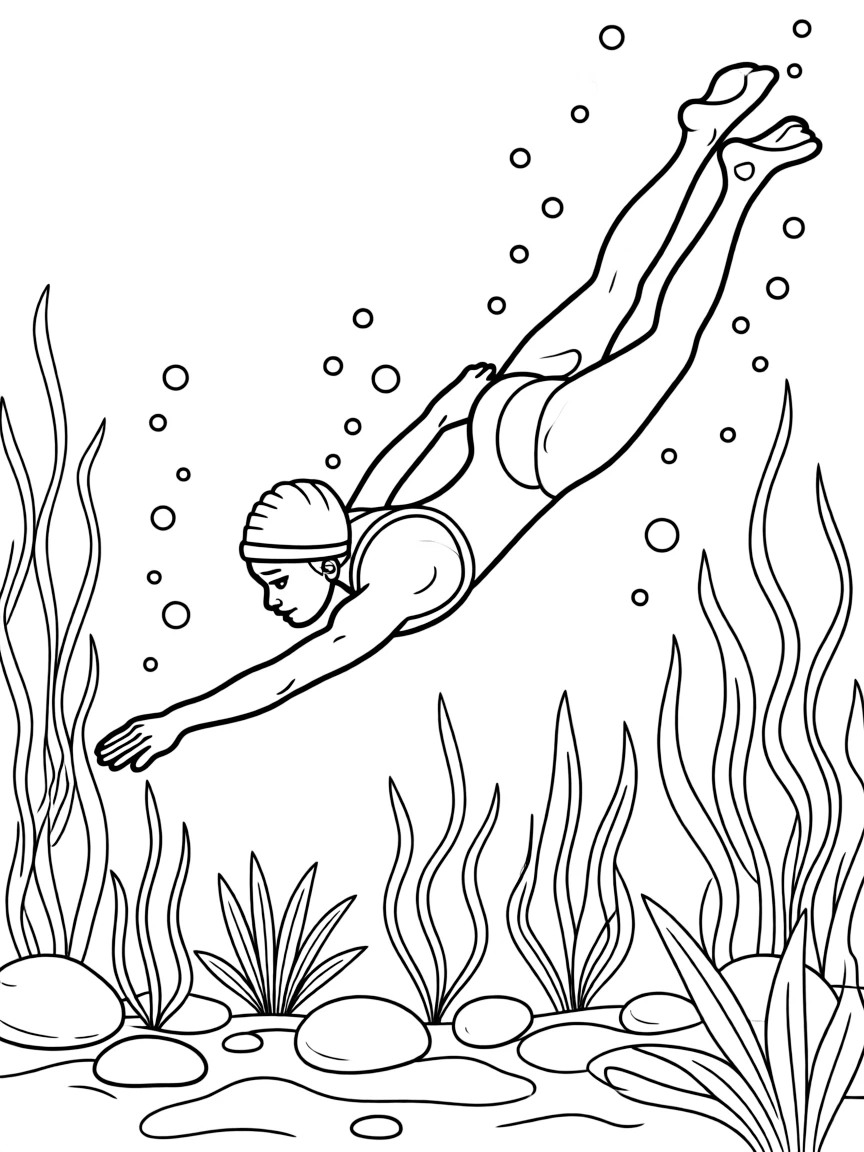 Katie Ledecky swimming underwater.