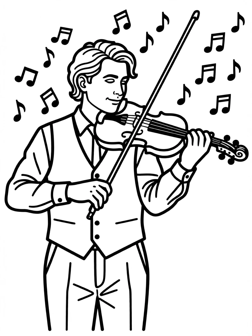 Itzhak Perlman playing a beautiful melody.