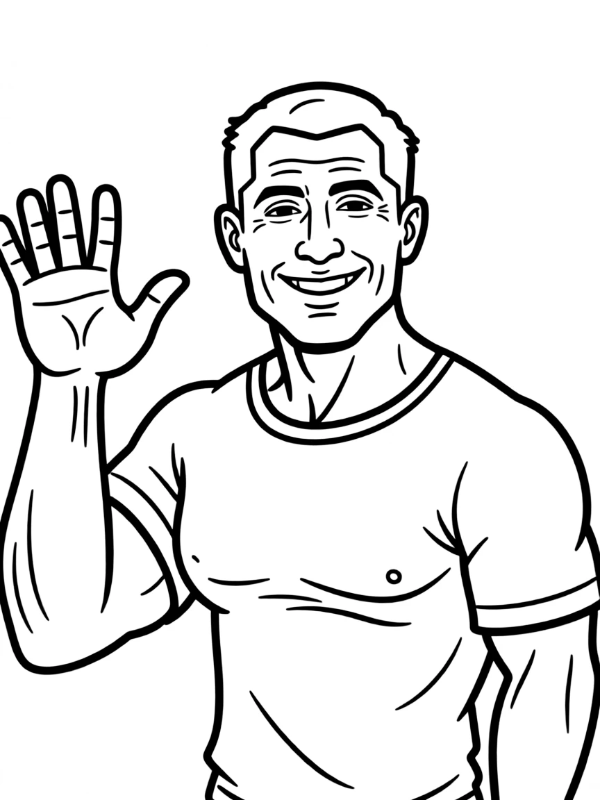 Dwayne "The Rock" Johnson smiling with a friendly wave.