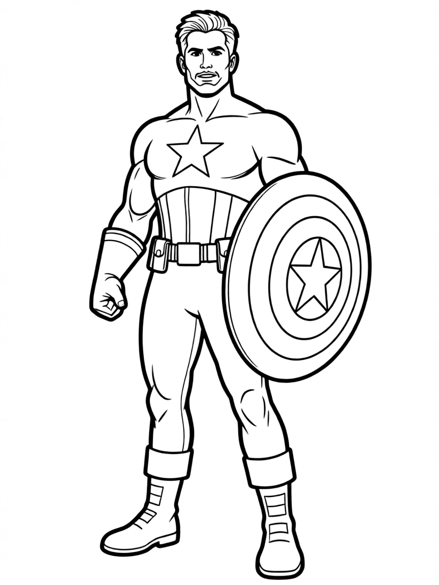 Chris Evans as Captain America with his shield.