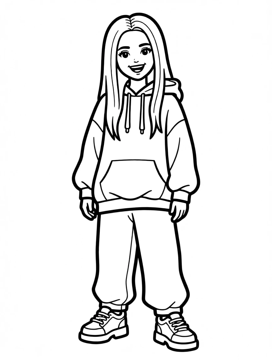 Billie Eilish with her signature hair.
