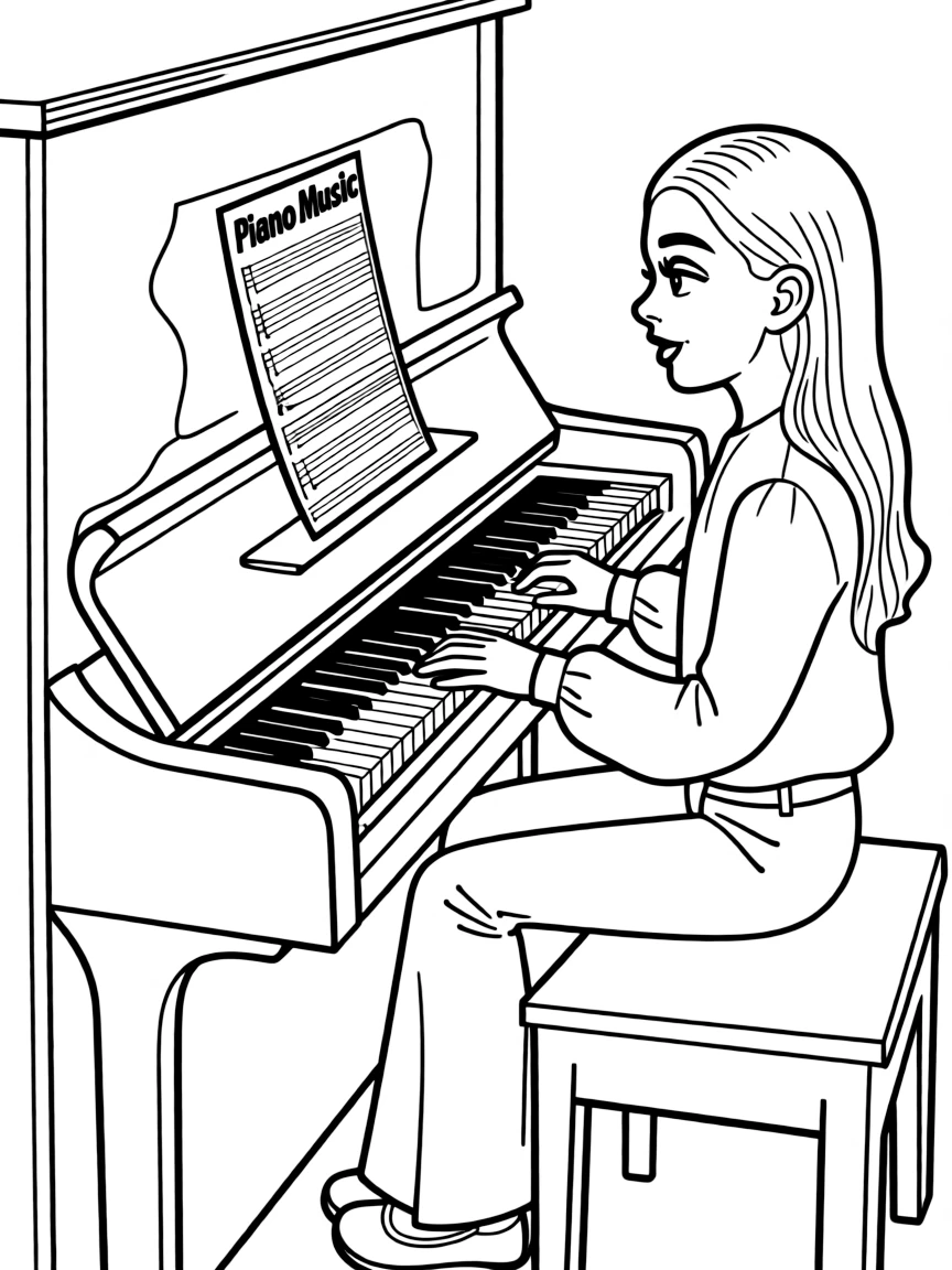 Olivia Rodrigo playing her piano.