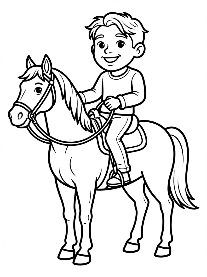 Lil Nas X on a horse with a friendly smile.