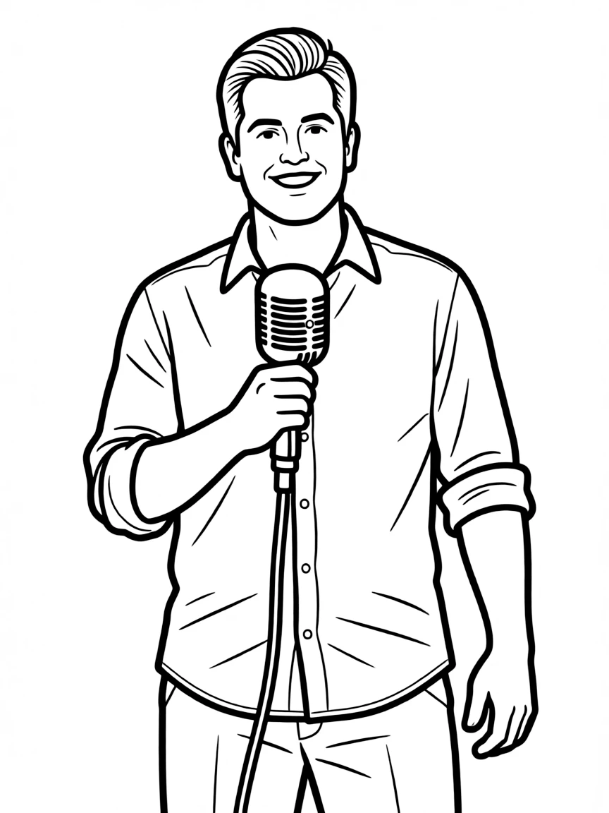 Blake Shelton smiling with a microphone.