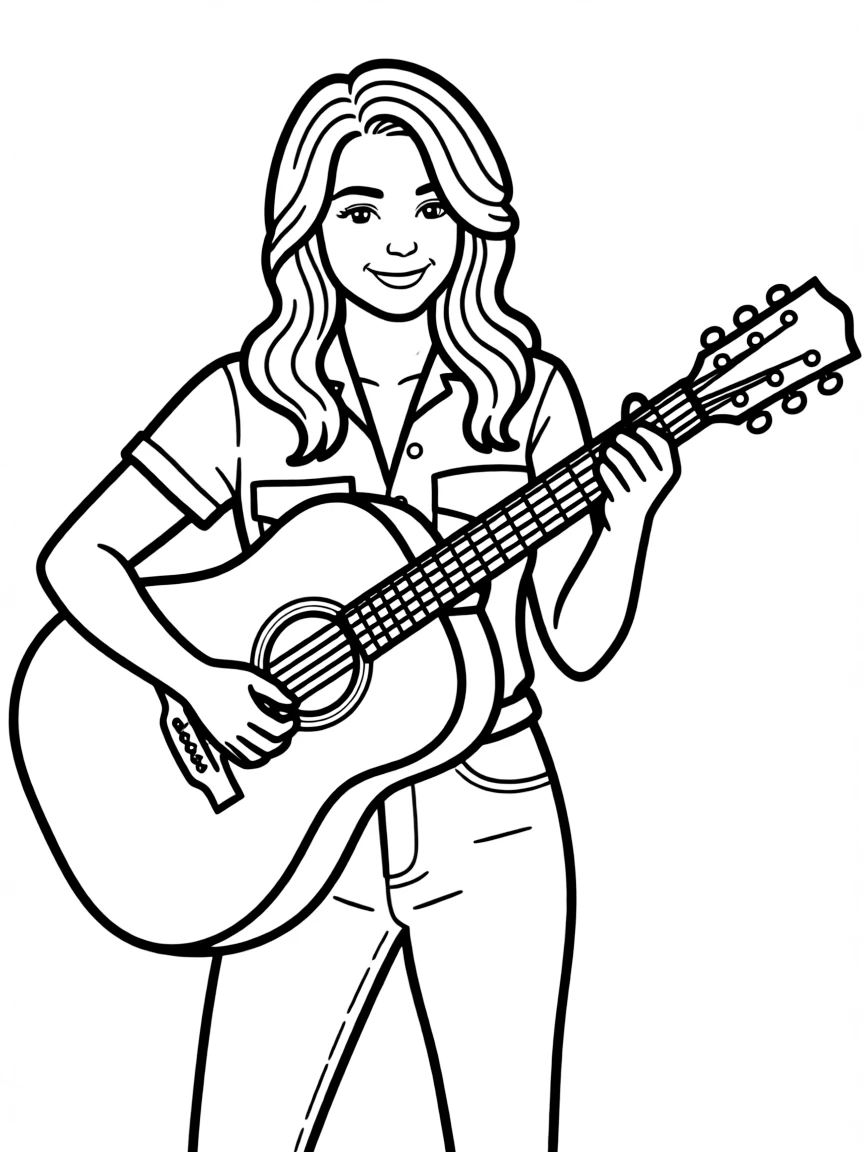 Miranda Lambert with a guitar and a friendly face.
